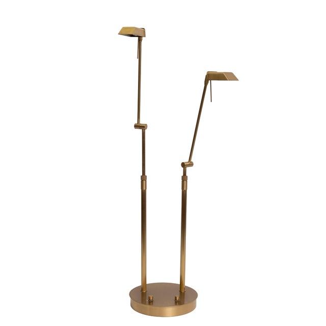 1980s Brass Double L Table Lamp by Ben Demmers,1980s For Sale - Image 5 of 13