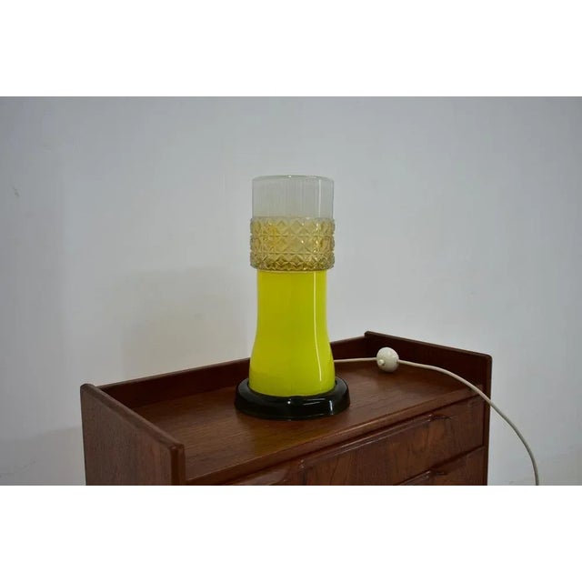 Glass Table Lamp by Beleuchtungsglass Kombinat Görlitz, 1960s For Sale - Image 3 of 12