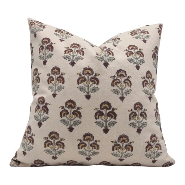 Fabdivine Handmade Block Printed Cushion Cover 14x14 Inch Duck Canvas-Traffic Light For Sale