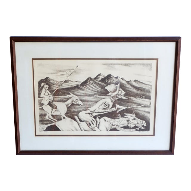 Framed & Signed Lithograph of Don Quixote and Sancho Panza by Bert Pumphrey (1916 - 2002) For Sale