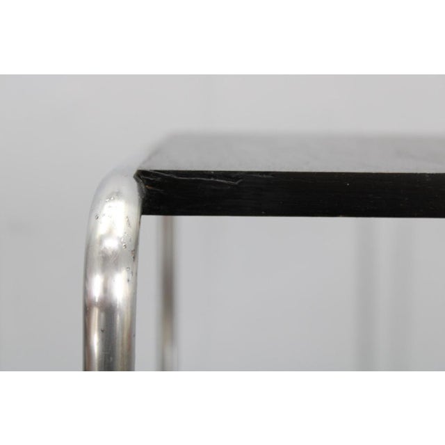 Black Bauhaus Model B12 Tubular Console Table attributed to Marcel Breuer, Former Czechoslovakia, 1930s For Sale - Image 8 of 18
