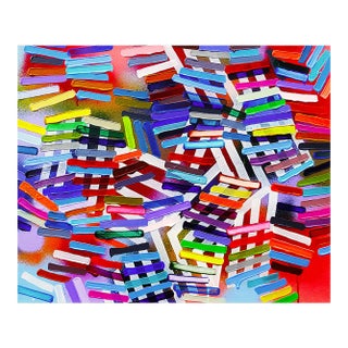 Contemporary Abstract Acrylic on Canvas Painting "GCrazy Feeling of Want" by Martina Nehrling For Sale