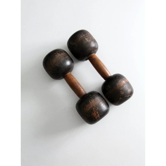 Antique Wooden Hand Weights For Sale - Image 4 of 13