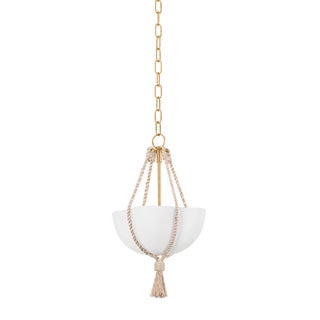 Hudson Valley Lighting Amberley 12 in. 1 Light Pendant in Vintage Gold Leaf Finish For Sale