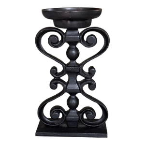 Pottery Barn Architectural Scrolly Pillar Holder Bougeoir