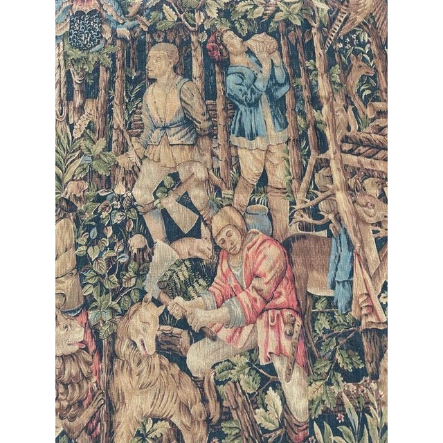 1950s Vintage French Screen Printed Tapestry, 1950s For Sale - Image 5 of 18