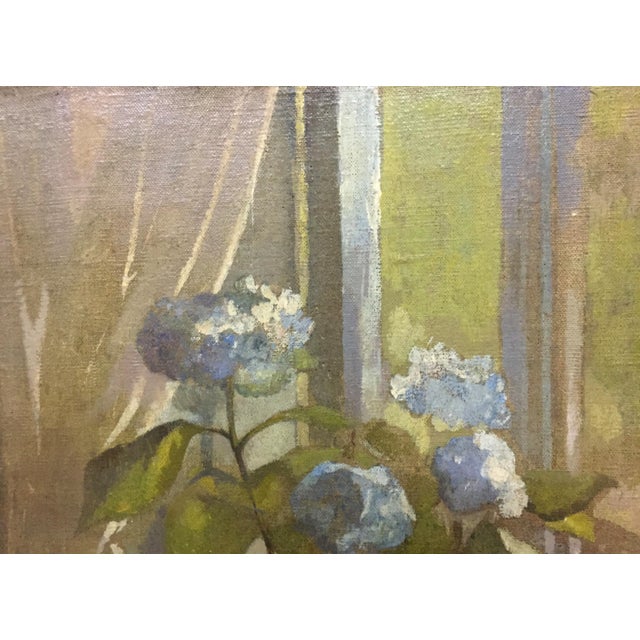 1970s Oil Painting Flower on the Windowsill Seleznev Vladimir Pavlovich For Sale - Image 6 of 8
