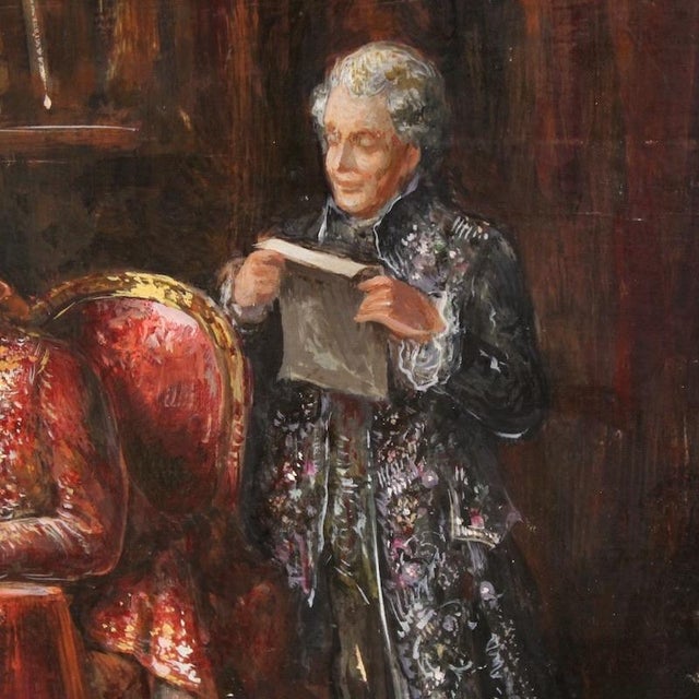 Italian Artist, Interior Scene, 1941, Oil on Panel, Framed For Sale - Image 16 of 17