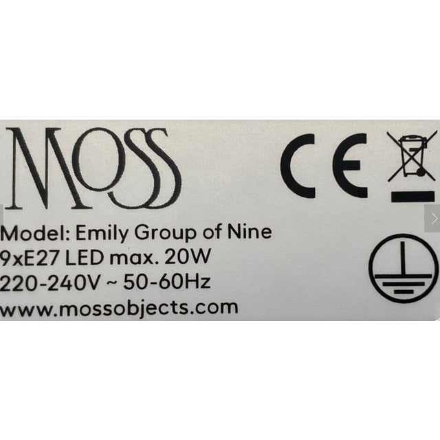 Emily Group of Nine in Semi Matte Paint Pendant from Moss Objects For Sale - Image 10 of 11