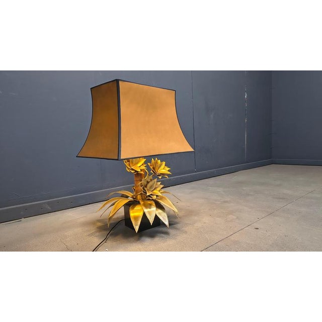 1970s Floral Table Lamp from Maison Jansen, 1970s For Sale - Image 5 of 12