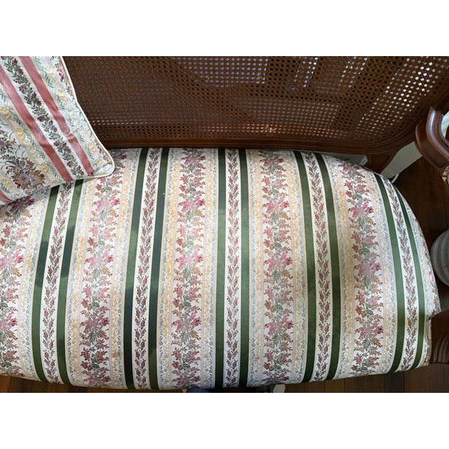French Provincial Vintage Cane Back Settee For Sale - Image 3 of 3