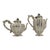 Metal Antique Art Deco Sterling Silver L. Maciel Mexican 3 Piece Tea Coffee Set 1935 For Sale - Image 7 of 17
