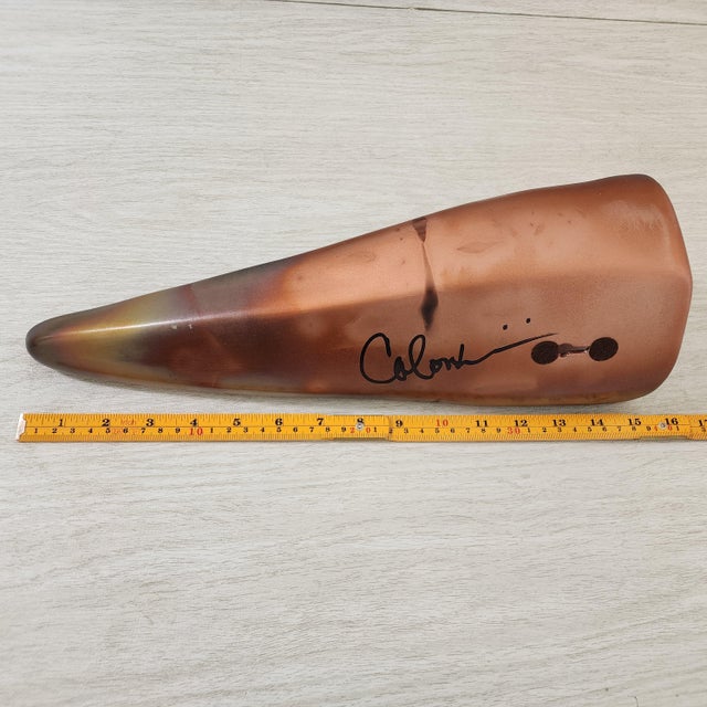 Monumental 15" Post-Modern Raku Ceramic Wall Sculptures Signed Colon For Sale - Image 14 of 16