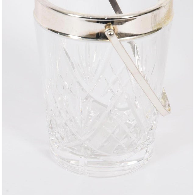 Mid-Century Silver-Plated and Crystal Ice Pail Bucket For Sale - Image 5 of 7