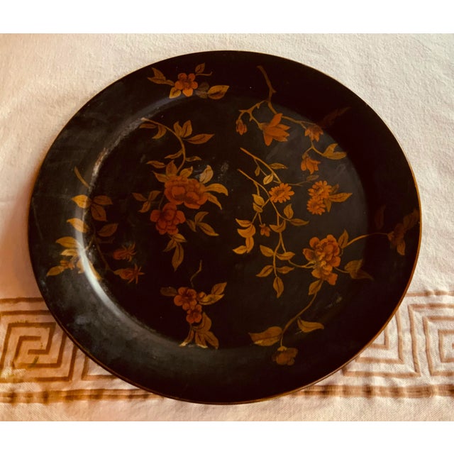 American Vintage American Toleware Round Tea Tray For Sale - Image 3 of 18