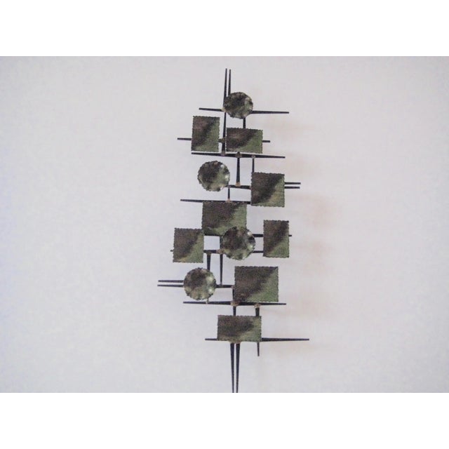 Mid-Century Brutalist Mixed Metal Wall Sculpture For Sale - Image 9 of 11