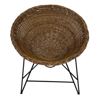 Vintage Cone Wicker Chair, 1960s For Sale