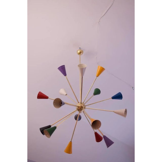 Metal Mid-Century Italian Sputnik Chandelier, 1958 For Sale - Image 7 of 15