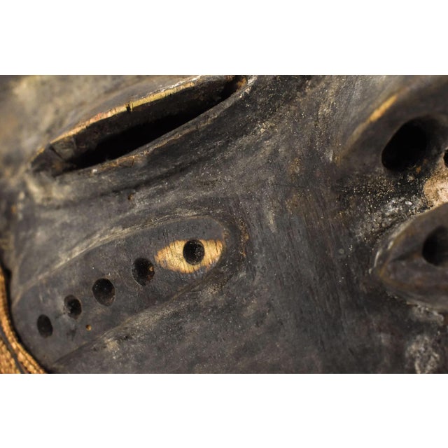 Wood Early 20th Century Pende Mask with Woven Hood For Sale - Image 7 of 7
