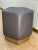 Ermes Pentagon Pouf Mouse in Grey Mousse Leather and Brass Plinth by Casa Botelho For Sale - Image 10 of 10