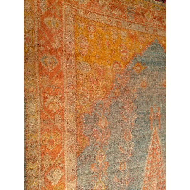 Brown 19th Century Turkish Oushak Rug, Tree of Life Design, Aqua Blue, 7' x 10' For Sale - Image 8 of 13