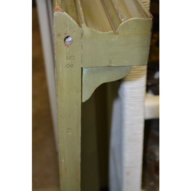 1950s Vintage Green Wooden Asian / Chinoiserie Dining Table with 3 Leaves For Sale - Image 10 of 13