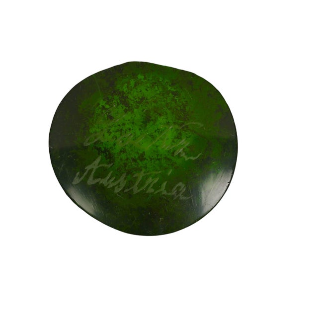Green Loetz Blue Green Iridescent Art Glass Trumpet Vase For Sale - Image 8 of 9