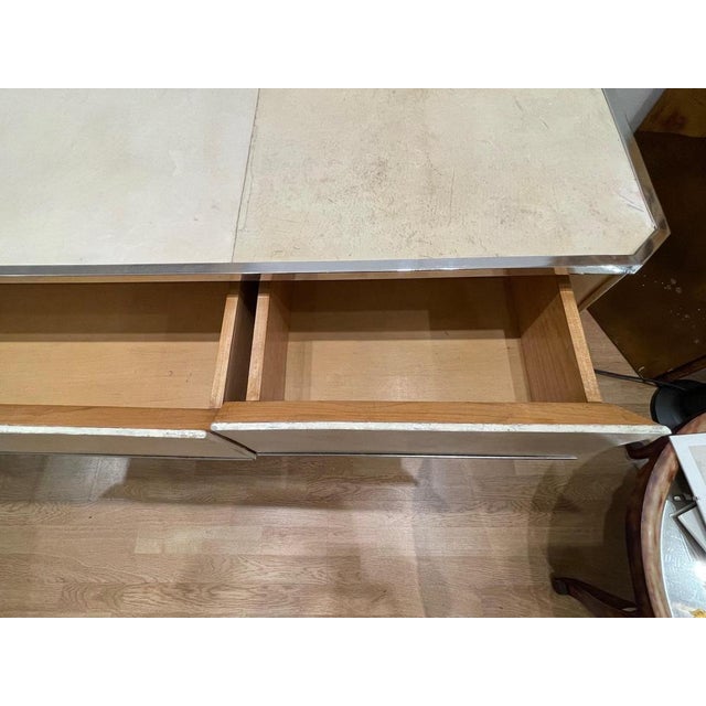 1930s Art Deco Parchment Covered Desk from Primavera, France, 1930s For Sale - Image 5 of 15