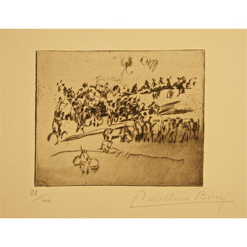 Anselmo Bucci, En Selle, Etching, 1917 For Sale