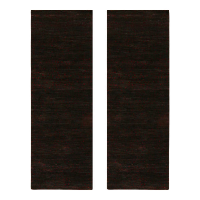 2010s Rug & Kilim’s Modern Runner in Black With Red Dots Pattern For Sale