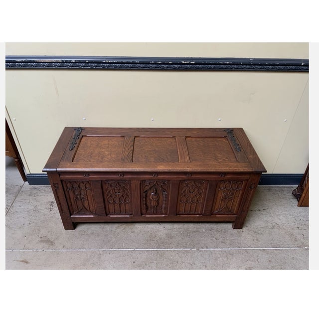 1930s Vintage Neo-Gothic Chest, 1930s For Sale - Image 5 of 8