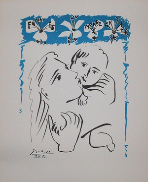 Pablo Picasso, Amour maternel, Lithograph