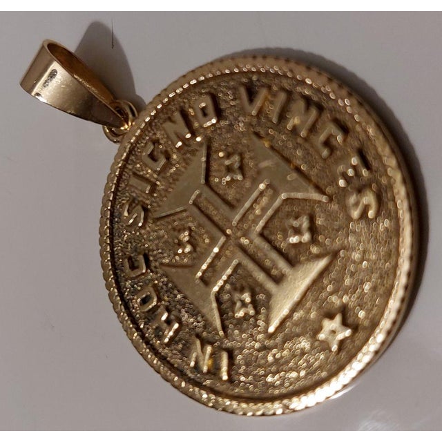 Handmade 18k Gold Coin Pendant, 1930s For Sale - Image 4 of 15