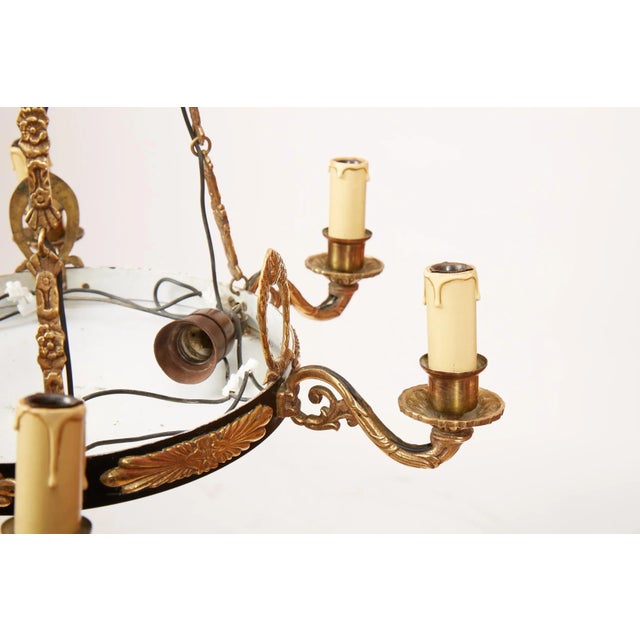 Antique Brass Chandelier For Sale - Image 5 of 9