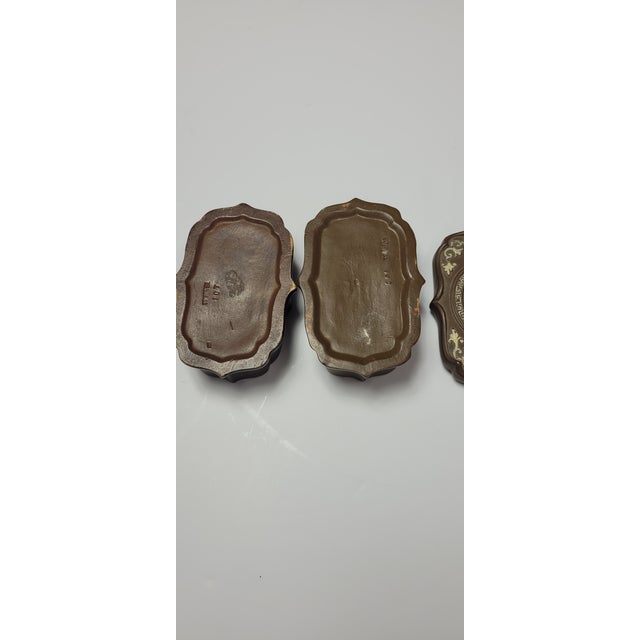 Gothic Pair Early 1900s W.S.& S Terra Cotta Ring Trinket Boxes Raised Zeus Motif Wilhelm Schiller and Sohn Match Box For Sale - Image 3 of 7