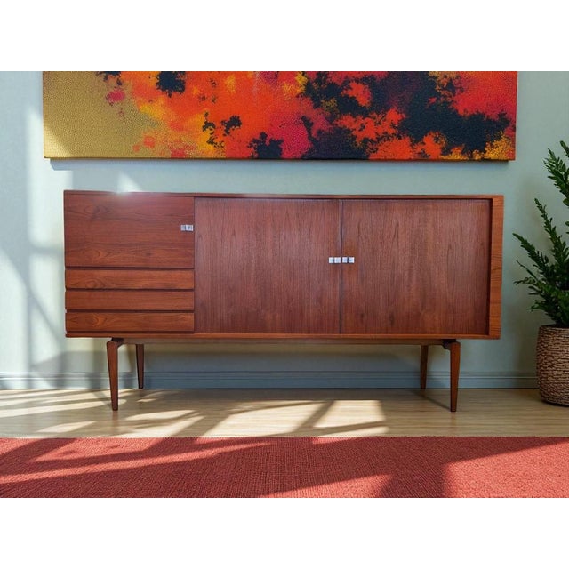 Teak Sideboard with Louvered Doors by Henry W. Klein for Bramin, 1960s For Sale - Image 15 of 18