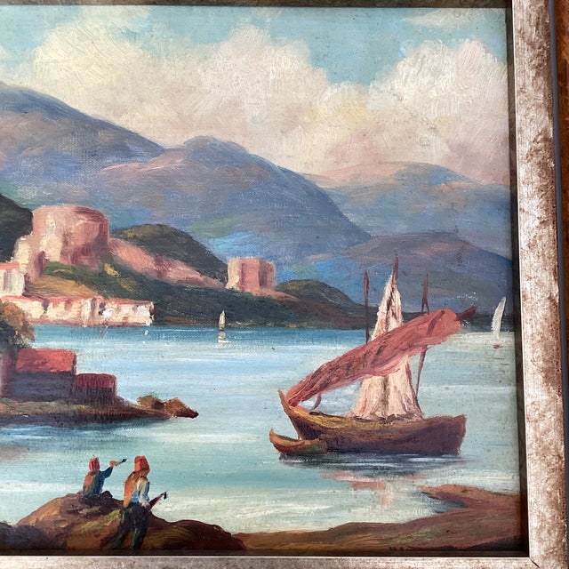 Vintage European Landscape Painting Oil on Board Framed For Sale - Image 4 of 7