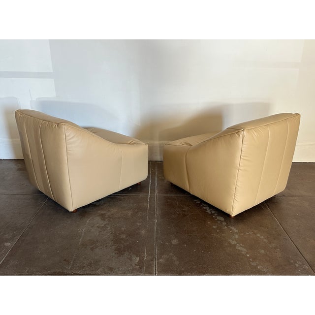 Animal Skin Vintage 1980's Post Modern Leather Lounge Chairs For Sale - Image 7 of 12