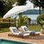 Elevate your outdoor experience with the Panza 9 ft crank umbrella in elegant ivory. Perfectly designed with a sleek white...