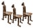 1960s Carved Figures Series - Set of Three Sculptural Chairs For Sale