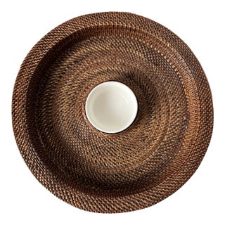 Woven Rattan Chip & Dip Serving Basket For Sale