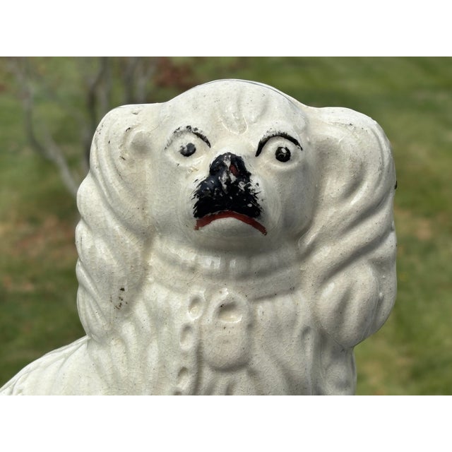 19th C. Staffordshire Porcelain Spaniel Dog Figurine - 10" Tall For Sale - Image 4 of 8