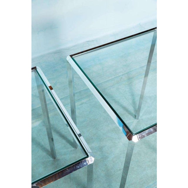 Set of Vintage Side Tables in Glass and Chrome from Herman Miller For Sale - Image 13 of 17