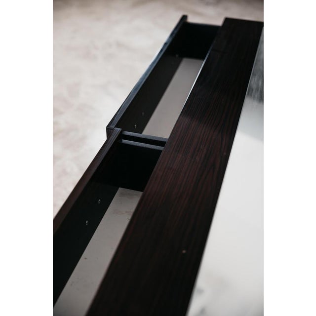 Modernist Cubic Chest of Drawers in Wood Veneer and Glass,1980s For Sale - Image 12 of 15