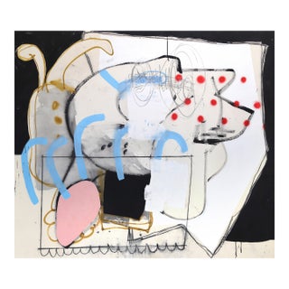 I Am Your Sassy Lover - Original Taylor Anton White Painting on Canvas - Oversized Artwork by Internationally Exhibited Artist For Sale