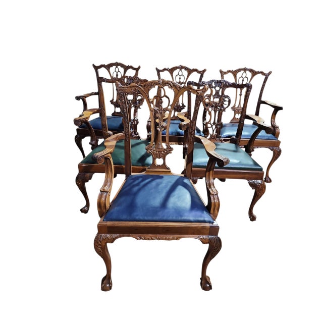 1970s Georgian Furniture Company Mahogany Chippendale Dining Chairs - Set of 6 For Sale - Image 15 of 15
