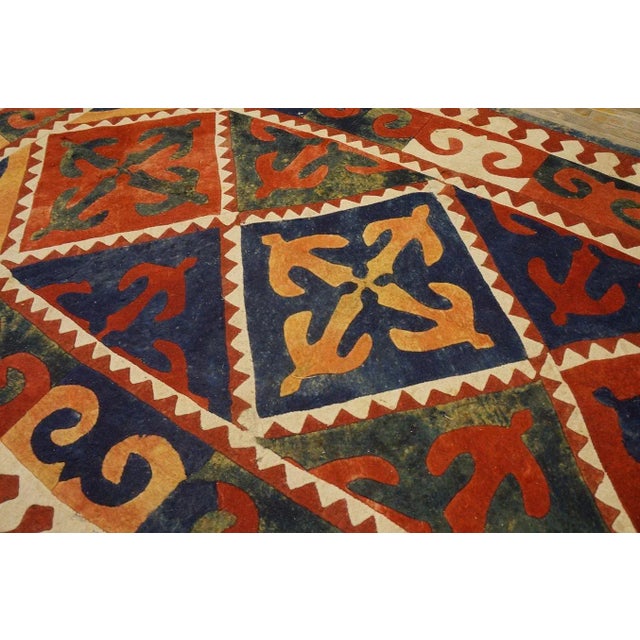 Late 19th Century Kirghiz Felt Shyrdak Carpet ( 6' x 12' - 188 x 365 ) For Sale - Image 9 of 9