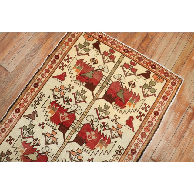 Vintage Zabihi Collection Persian Pictorial Rug - 3' x 4'1" For Sale - Image 9 of 10