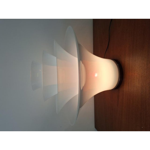White Table Lamp Petal Model with 4 Opalescent Glasses and Floral Motifs from Murano For Sale - Image 8 of 18