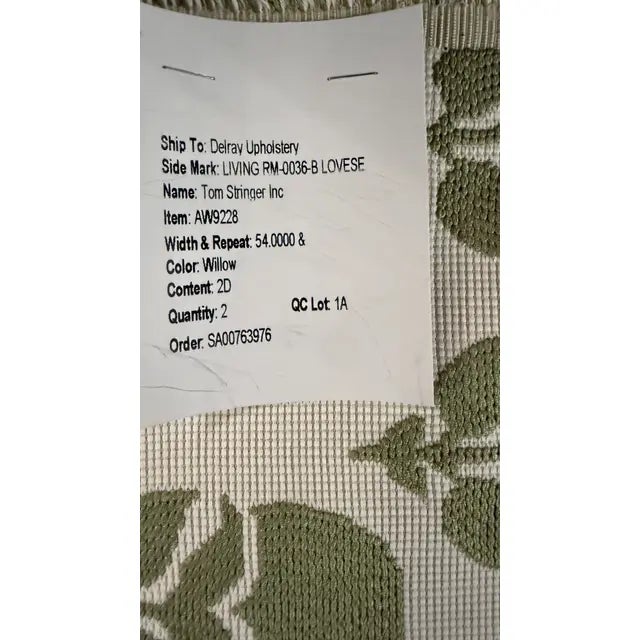 Thibaut “Willow” Green Botanical Upholstery Fabric – 2.88 Yards For Sale In Miami - Image 6 of 7